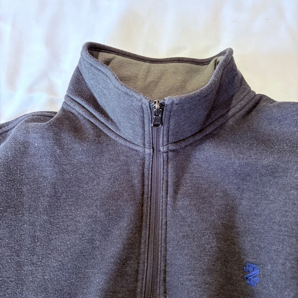 IZOD Advantage Fleece Mens Quarter Zip Pullover Sweatshirt Charcoal Gray Medium
